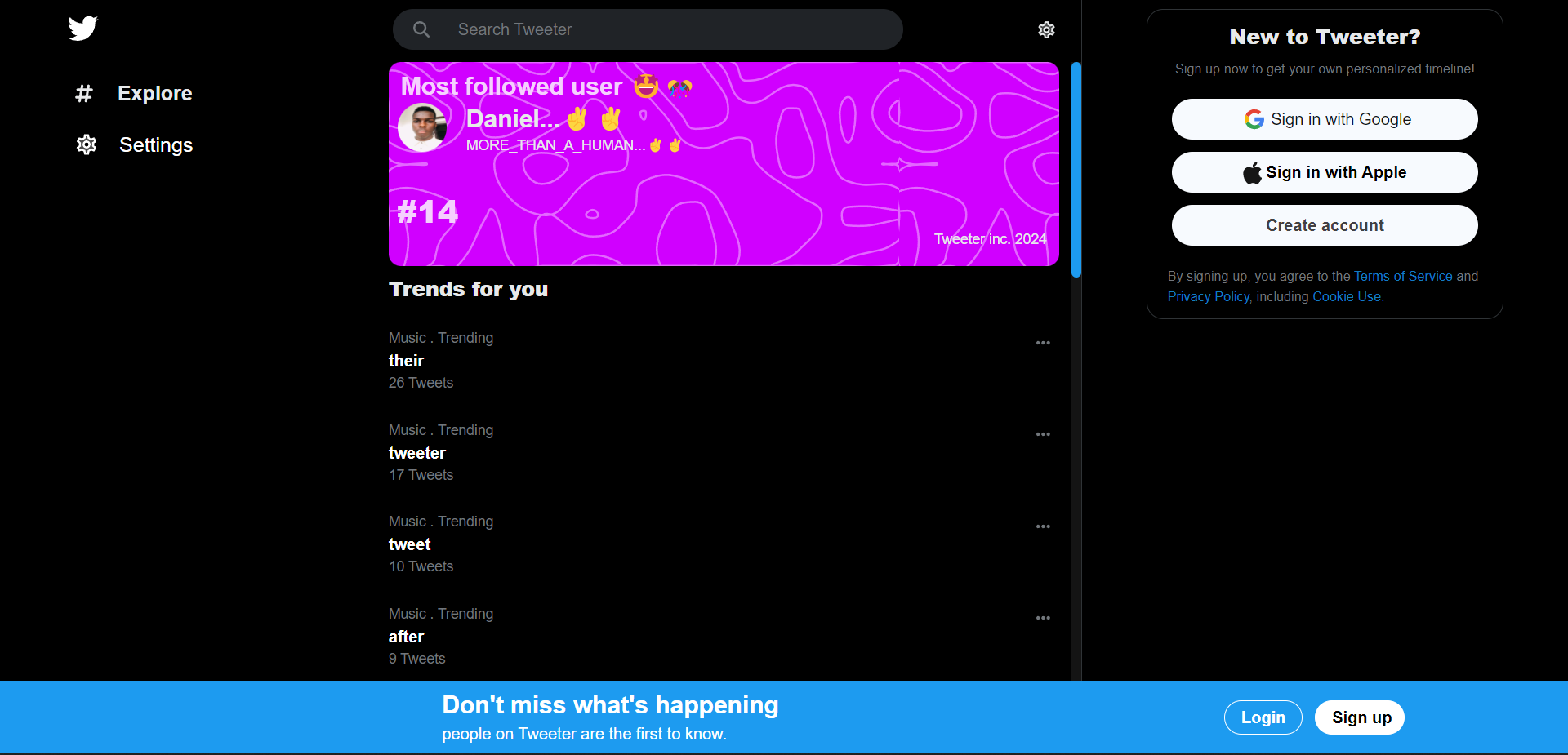 Tweeter Banner